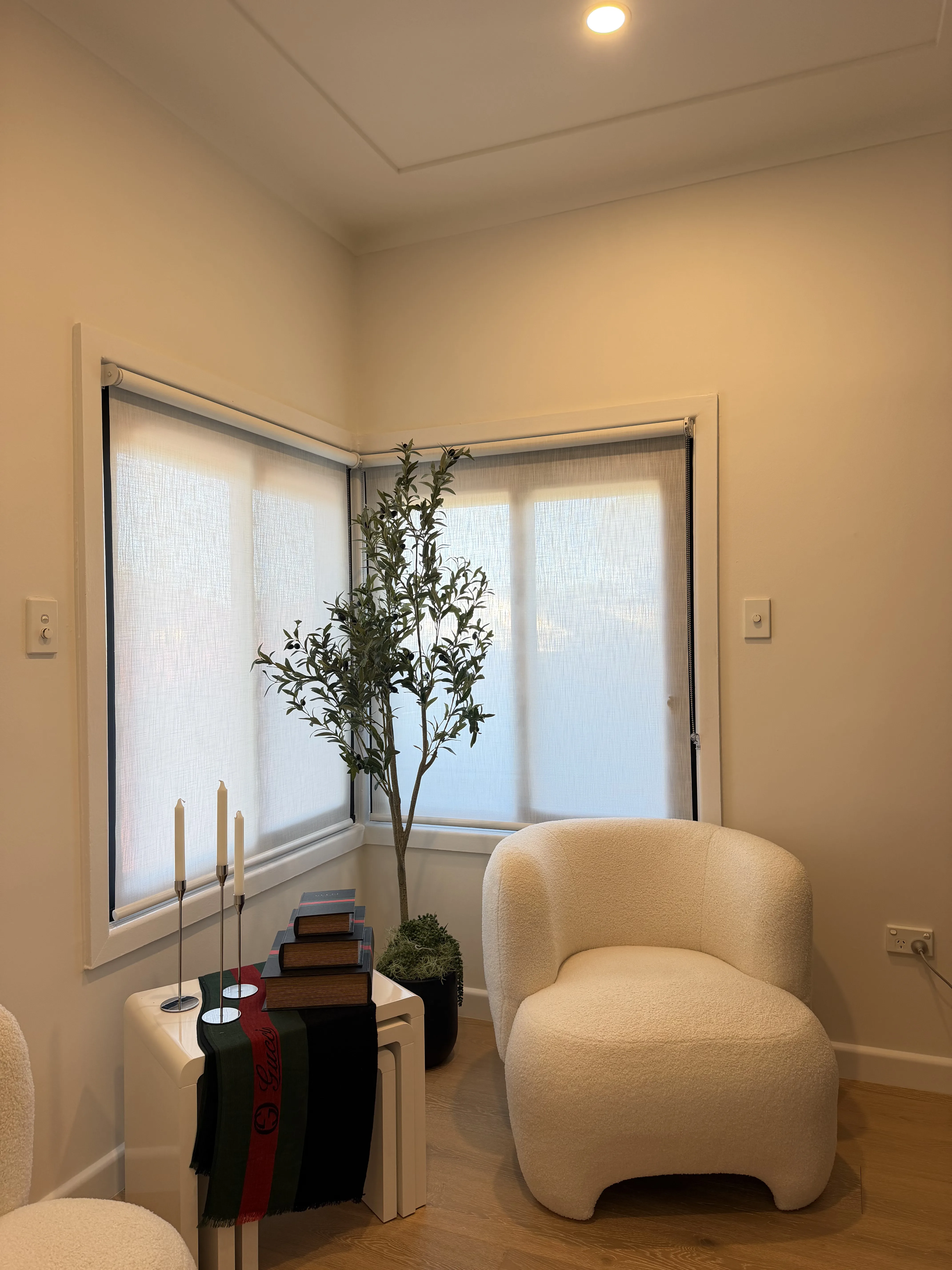 Sheer curtains installed in a Sydney living room