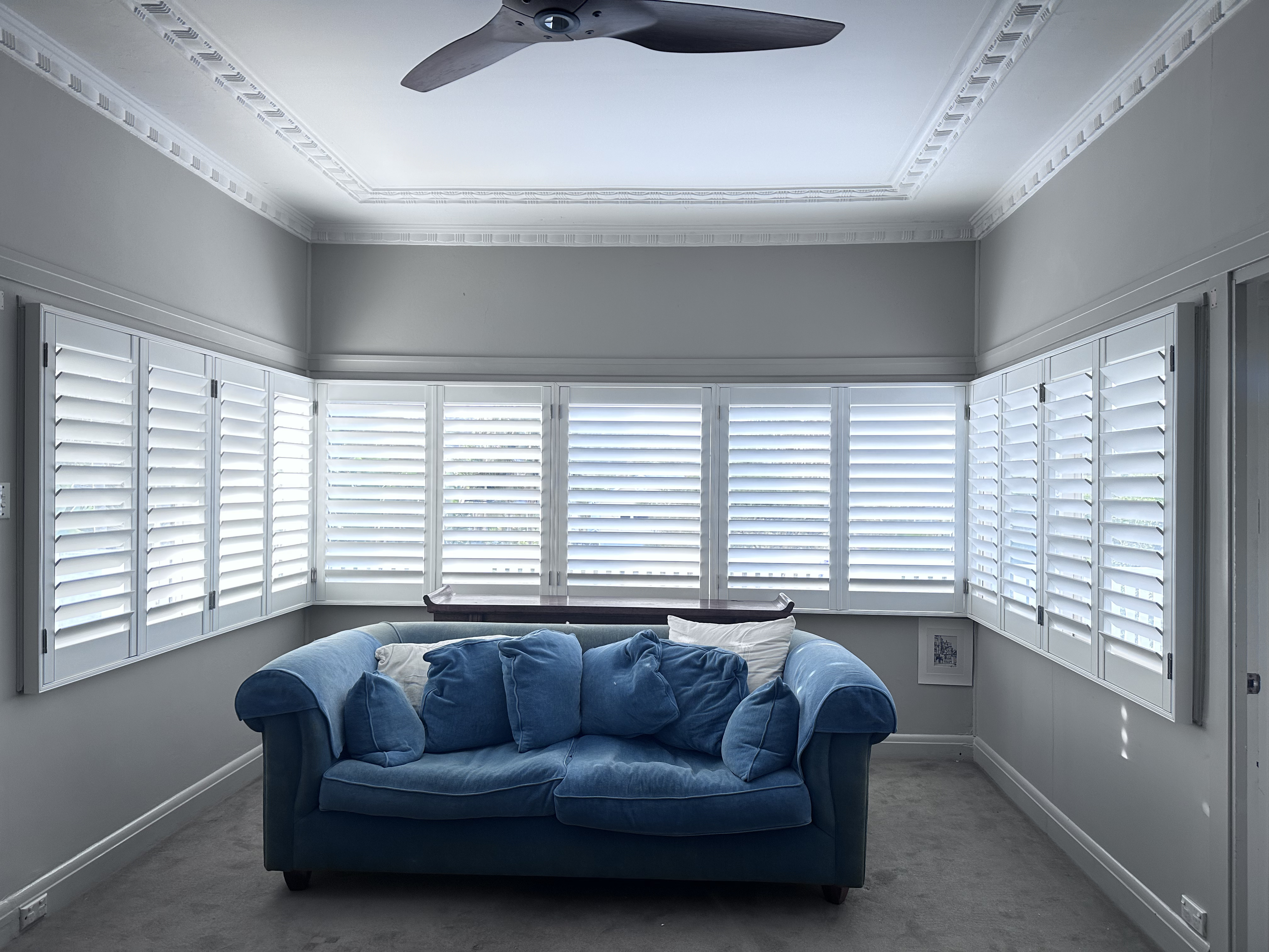 Outdoor patio with retractable awnings